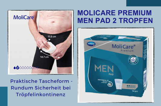 MoliCare Premium MEN PAD 2 Tropfen in Taschenform - Rundum Sicherheit bei Tröpfelinkontinenz - MoliCare Premium MEN PAD 2 Tropfen in Taschenform - Rundum Sicherheit bei Tröpfelinkontinenz