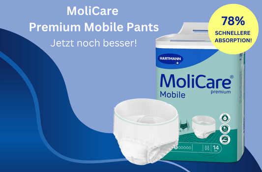 MoliCare Premium Mobile Pants – Jetzt mit schnellerer Absorption für mehr Diskretion &amp; Sicherheit! - MoliCare Premium Mobile – Verbesserter Schutz &amp; mehr Diskretion