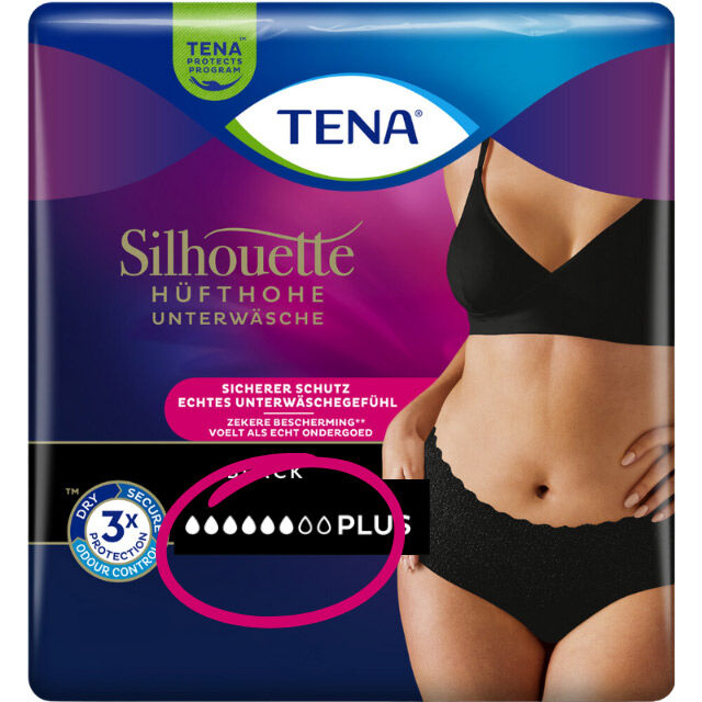 Neue Tröpfchenskala TENA Silhouette Pants Plus Black