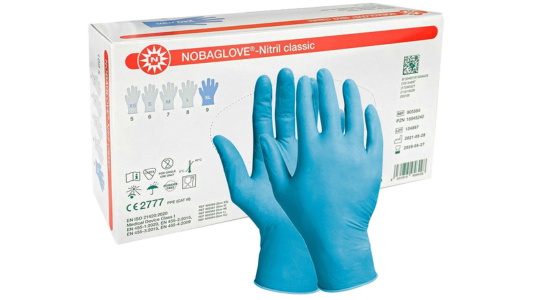 NOBAGLOVE Nitril Classic Einmalhandschuhe - Packung und Produkt