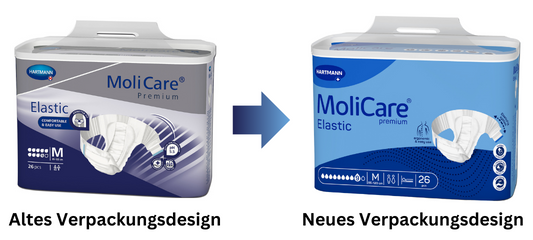 MoliCare Premium Elastic - alte und neue Verpackung