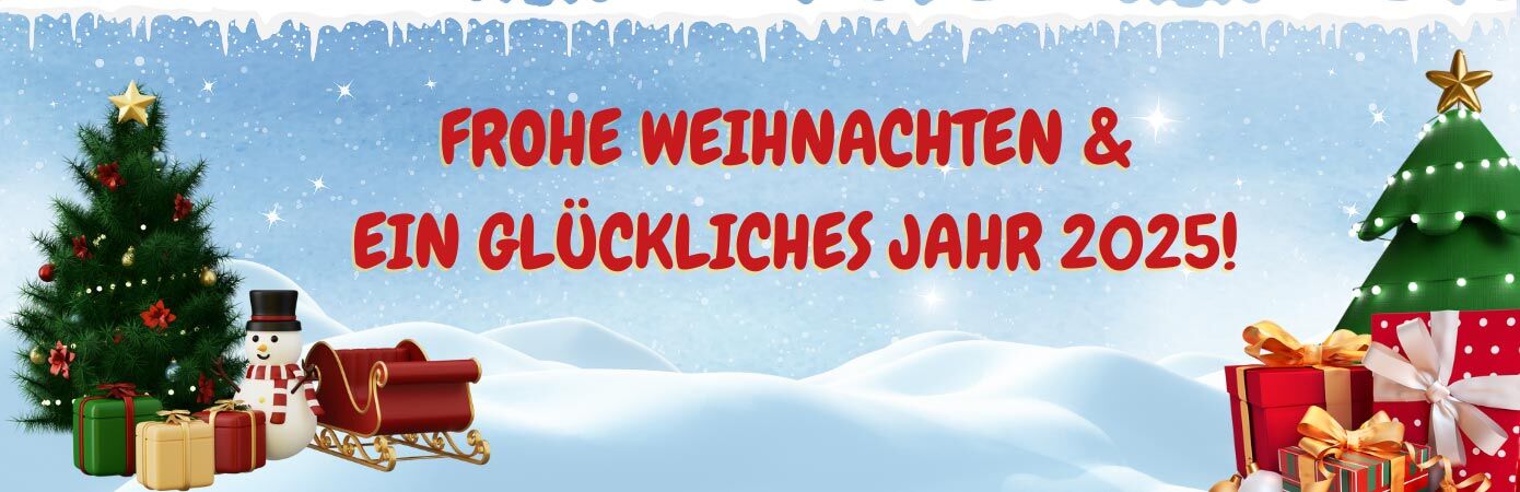 Banner Weihnachtsgrüße und Neujahrswünsche 2024 / 25