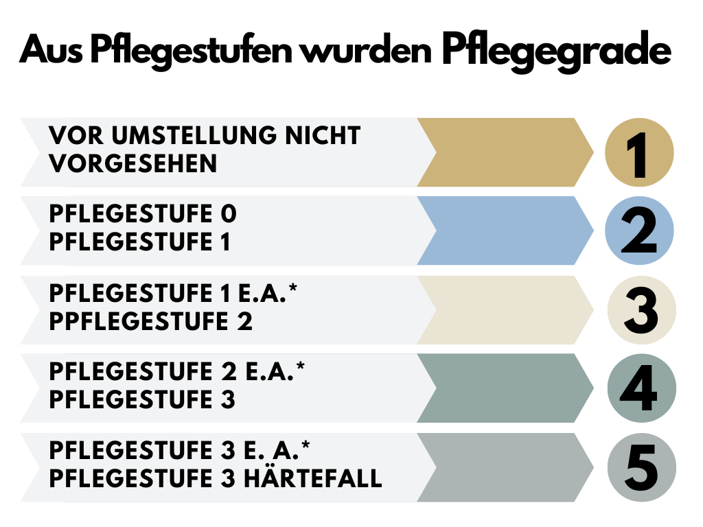 Aus Pflegestufen wurden Pfleggrade Grafik 