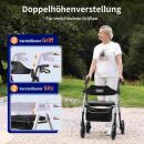 VOCIC Rollator faltbar und leicht mit Sitz - Sternensilber