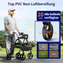 VOCIC Rollator faltbar und leicht mit Sitz - Schwarz