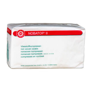 NOBATOP 8 Vlieskompressen 4-fach 10x20 cm unsteril Großpackung (200 Stk)